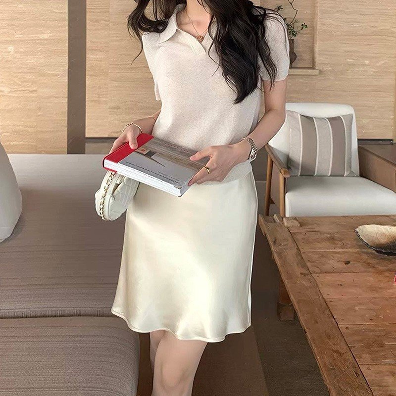 0f3acfa4-18cc-4a7b-8e39-c2eae62798ac.jpg Acetate Satin Bodycon Skirt - Image 1