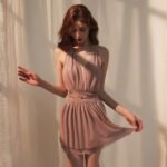 Womens Deep V-Neck Mesh Pajamas