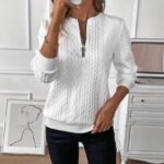 Womens 4-in-1 Zip Up Cotton Sweatshirt Pullover Casual