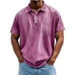 Men's Retro Washed Pure Cotton Casual Versatile Short-Sleeve Button-Down T-Shirt