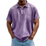 Men's Retro Washed Pure Cotton Casual Versatile Short-Sleeve Button-Down T-Shirt - Image 4