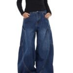 American Retro Style Loose Wide-Leg Denim Trousers - Image 5