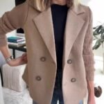 Women's Elegant Wool Stitching Coat