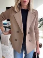 Women's Elegant Wool Stitching Coat