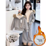 Girls Winter Fleece Jacket and Pants Set - Image 4