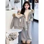 Girls Winter Fleece Jacket and Pants Set - Image 3