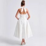 Jacquard Halter Neck Evening Gown - Image 4