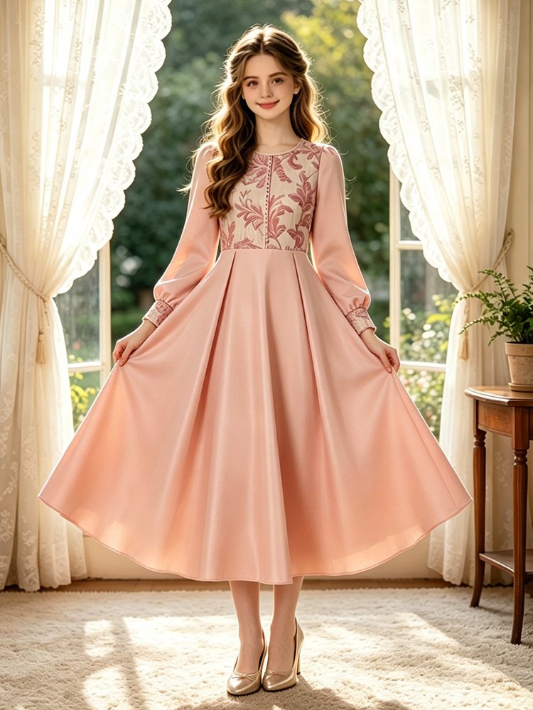 3ba46ac5-ea53-4c4f-b244-e090d4dc2661.jpg Long Sleeve Princess Gown Dress - Image 1