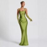 Elegant Satin Fishtail Evening Gown