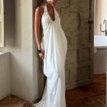 Summer Backless Halter Neck Mesh Dress