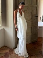 Summer Backless Halter Neck Mesh Dress