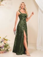 Elegant Strapless Sequin Evening Gown - Image 4