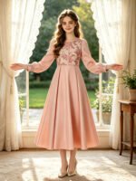 Long Sleeve Princess Gown Dress - Image 2