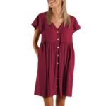 V-Neck Ruffled High-Waisted Dress - Image 5