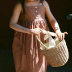 Girls Linen Strap Dress