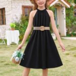 Girls Sleeveless A-Line Dress
