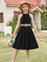 Girls Sleeveless A-Line Dress