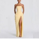 Belted evening gown