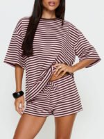 Women's Casual Short Sleeve T-Shirt and Shorts Set