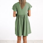 V-Neck Ruffled High-Waisted Dress - Image 2