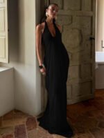 Summer Backless Halter Neck Mesh Dress - Image 4