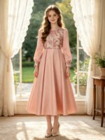 Long Sleeve Princess Gown Dress - Image 4