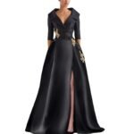 Elegant V-Neck Slit Evening Gown - Image 5