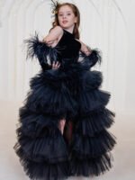 Black children's dress halter backless princess dress - Image 2