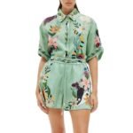 Womens Loose Printed Shirt Shorts Set - Image 5