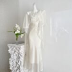 New Chinese Style 3D Embroidery, Flowing Cape Design, Evening Gown Long Dress