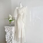 New Chinese Style 3D Embroidery, Flowing Cape Design, Evening Gown Long Dress