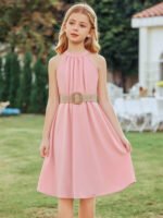Girls Sleeveless A-Line Dress - Image 3