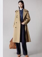 Elegant Double-Breasted Long Windbreaker - Image 2