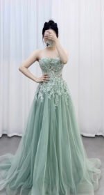 Strapless Evening Dress Long Gown - Image 3