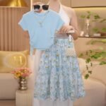 Floral Skirt and T-Shirt Set for Girls - Image 2