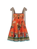 Casual Fashion Elegant Linen Lace-Up Dress - Image 5