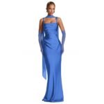 Elegant Satin Fishtail Evening Gown - Image 5